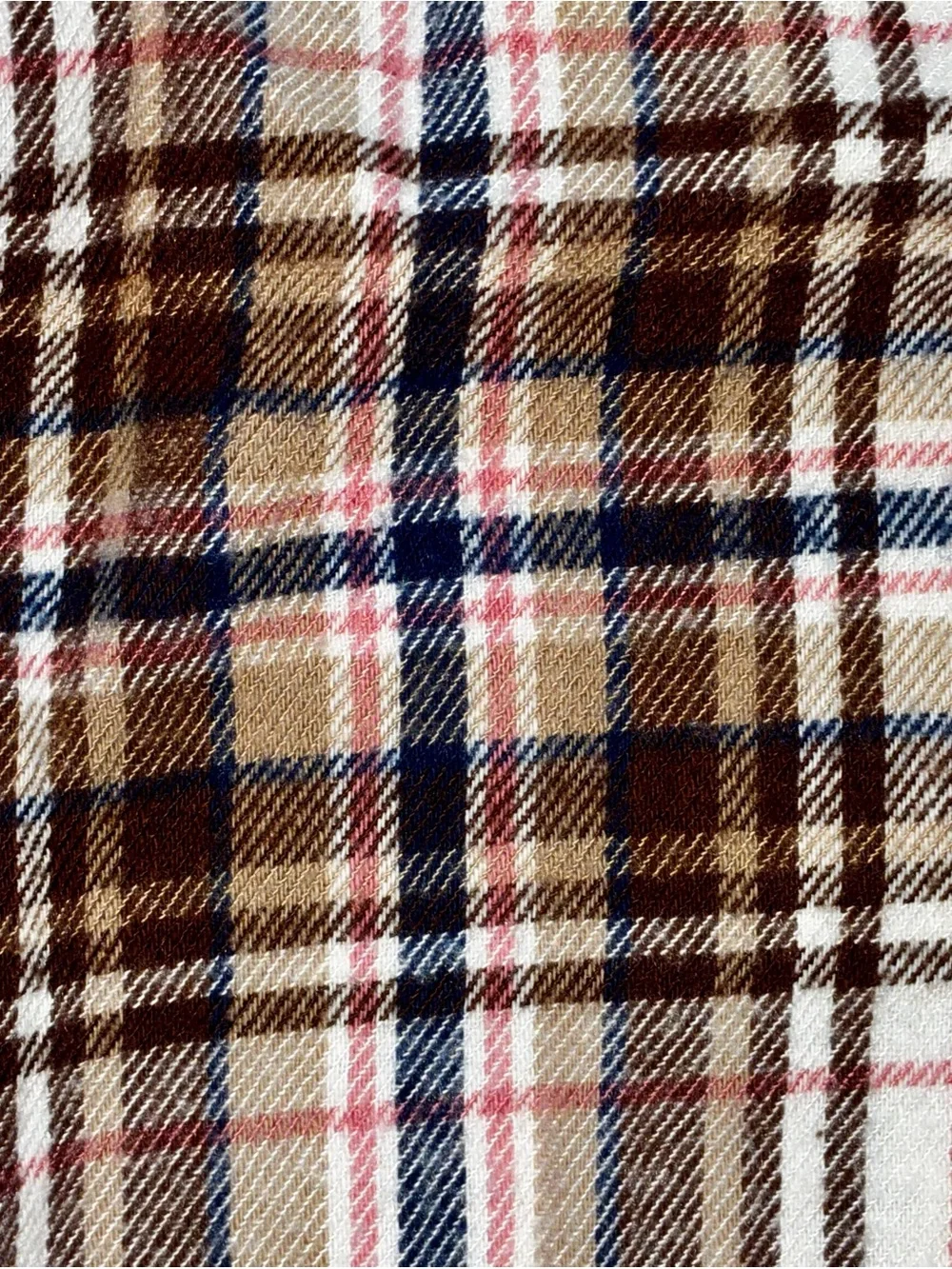 wonder nation Plaid Button-Down Shirt in Brown, Blue & Cream